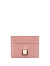 Fendi Two Tone Card Holder In Pink