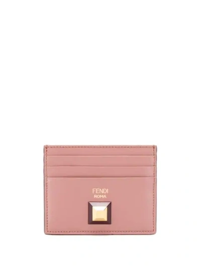 Fendi Two Tone Card Holder In Pink
