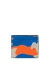 Valentino Garavani Camouflage Patch Leather Wallet In Blue