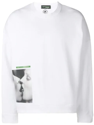 Dsquared2 Mert & Marcus Kiss-print Sweatshirt In White