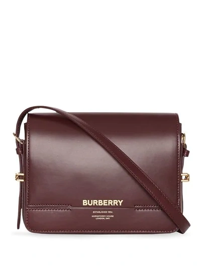 Burberry Brown Horseferry Logo Print Leather Shoulder Strap