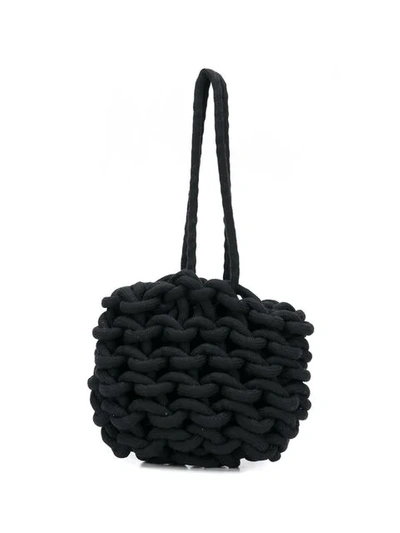 Alienina Braided Shoulder Bag In Black