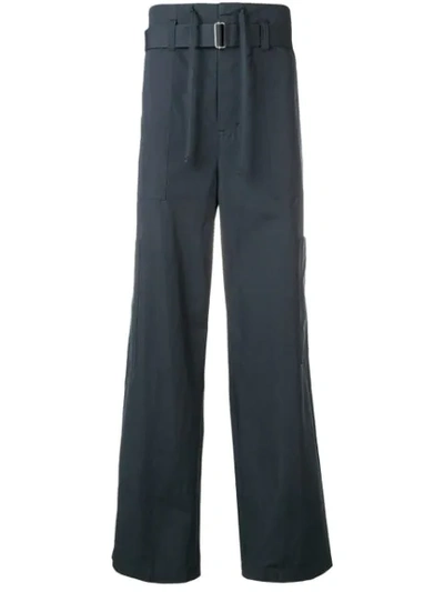 Ambush Belted Wide Leg Trousers In Blue