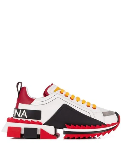 Dolce & Gabbana Paneled Sneakers In Red