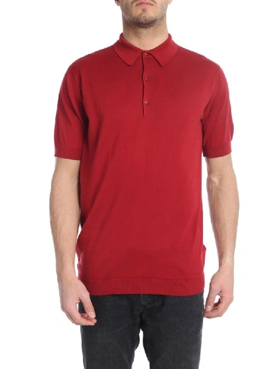 John Smedley Polo Cotton Adrian In Red