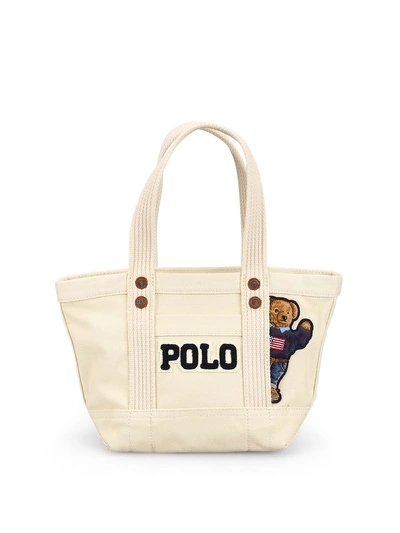 Polo Ralph Lauren Canvas Medium Polo Bear Tote - Shoppers & Tote Bags 