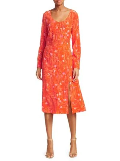 Altuzarra Print Silk Midi Dress In Tropicana