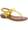 Michael Michael Kors 'plate' Sandal In Yellow Saffiano Leather