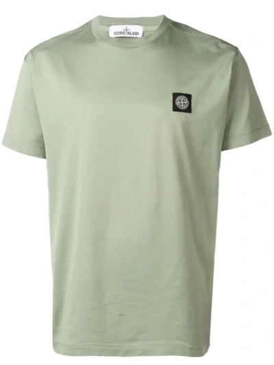 Stone Island Compass Logo Badge T In Green