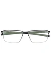 Ic! Berlin Rectangular Glasses In Black