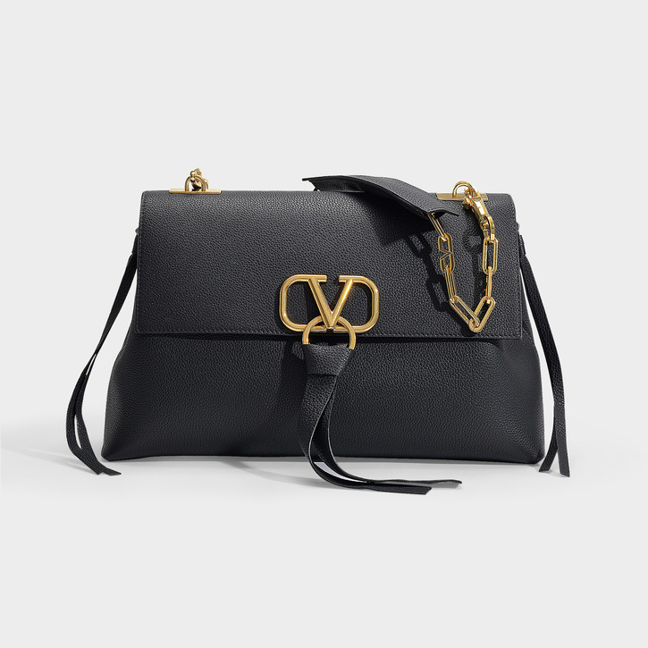 valentino black chain shoulder bag