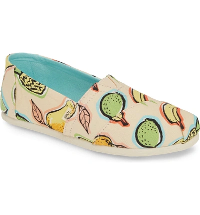 Toms Alpargata Slip-on In Coral Pink Fruit Fabric