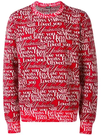 Balenciaga Loved Crew Neck Sweater In Red