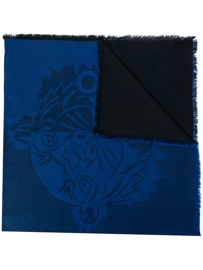 Kenzo Schal Mit Logo In Blue