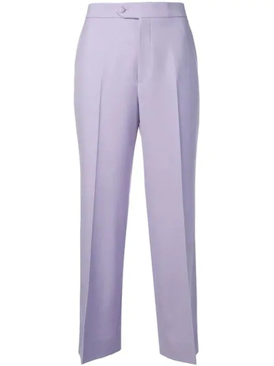 Gucci Straight Cropped Trousers In Purple