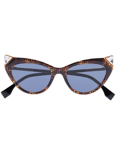 Fendi Embellished Cat Eye Sunglasses In Brown