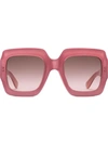 Gucci Chunky Square Frame Sunglasses In Pink