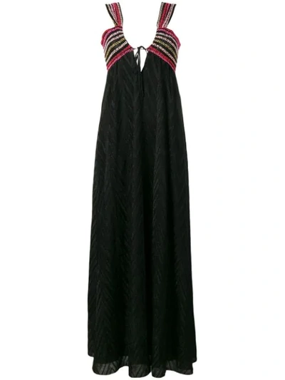 M Missoni Embroidery Long V In Black