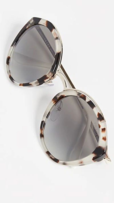 Prada Pr 18us Oval Sunglasses In Spotted Opal Brown/pale Gold