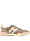 Hogan Men's Shoes Leather Trainers Sneakers H357 In Brown