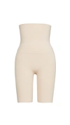 Yummie Cooling Fx High Waist Mid Thigh Shaping Shorts In Frappe