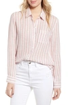 Rails Charli Shirt In Rose Stripe