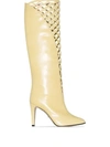 Gucci Yellow Cutout 95 Leather Knee In Neutrals