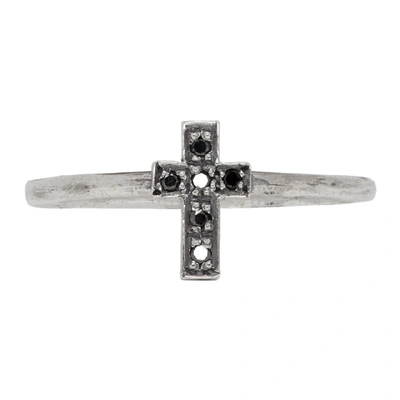 Luka Sabbat X Monini Silver Baby Cross Encrusted Ring