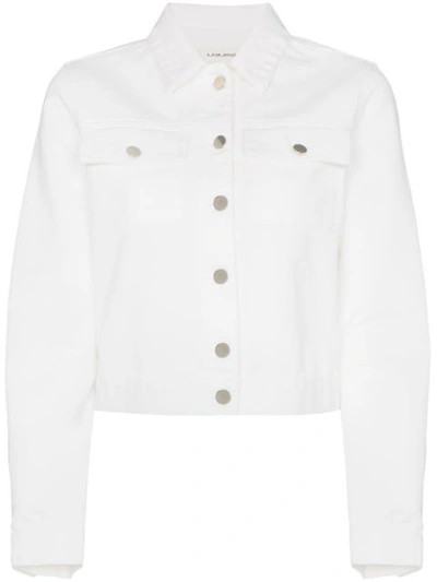 A_plan_application Cropped Denim Jacket In White