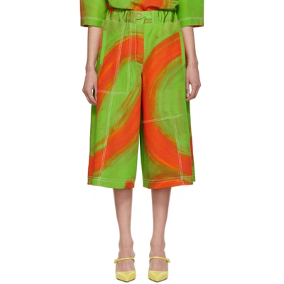 Loewe Green & Orange Oversize Print Trousers