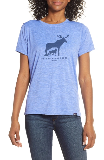 Patagonia Capilene Daily Graphic Tee In Wilderness Violet Blue