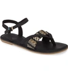 Toms Lexie Sandal In Black Geometric Canvas