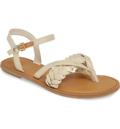 Toms Lexie Sandal In Natural Shimmer Canvas