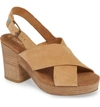 Toms Ibiza Platform Slingback Sandal In Honey Suede