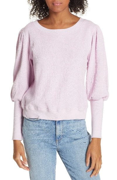 Apiece Apart Olimpio Puff Sleeve Sweatshirt In Lilac