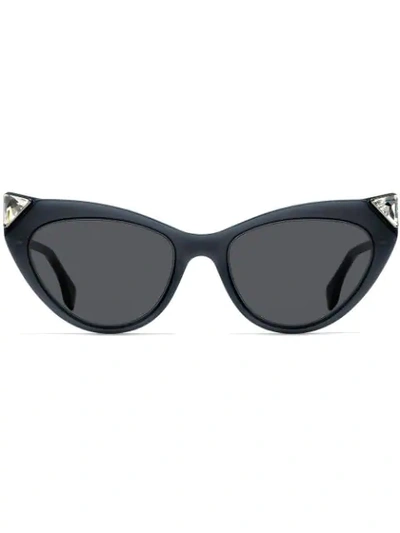 Fendi 52mm Flat Front Cat Eye Sunglasses In Black