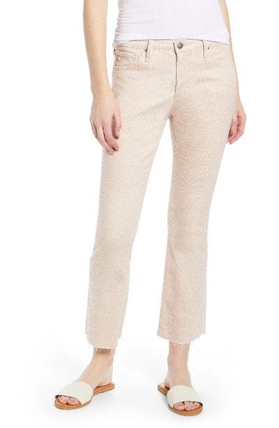 Ag Jodi Pinstripe High Waist Crop Flare Jeans In Twiggy St Fresh Sand