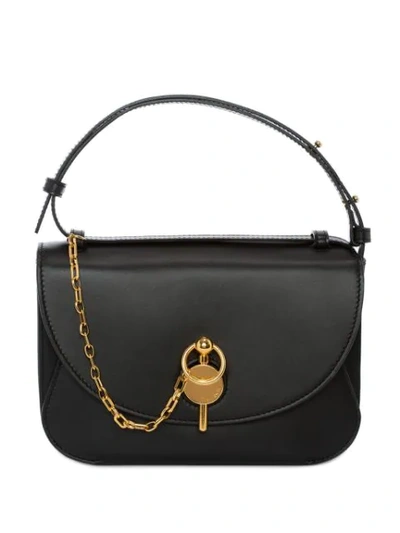 Jw Anderson Lock Leather Convertible Shoulder Bag - Black