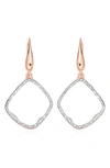 Monica Vinader Riva Diamond Hoop Drop Earrings In Rose Gold