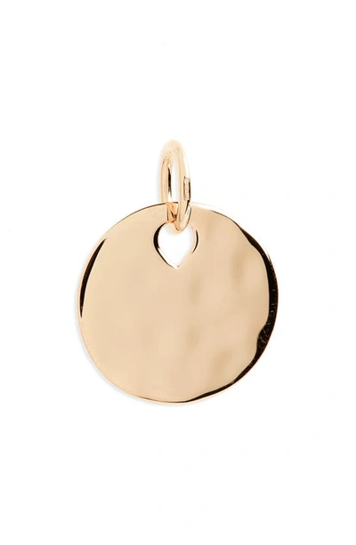 Monica Vinader Engravable Hammered Pendant Charm In Rose Gold