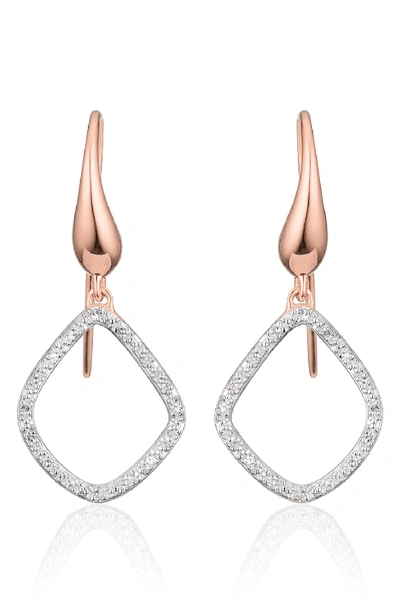 Monica Vinader Riva Kite Diamond Drop Earrings In Rose Gold