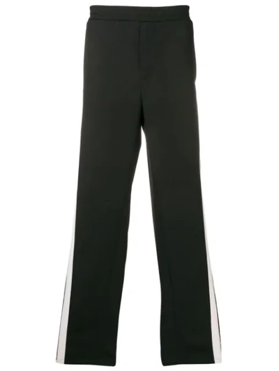 Valentino Mesh Side Stripe Track Pants In Black