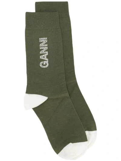Ganni ' Gem Socks' In Green