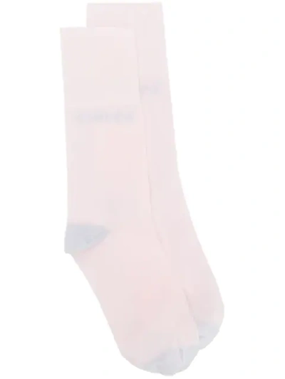 Ganni Logo Socks In Pink