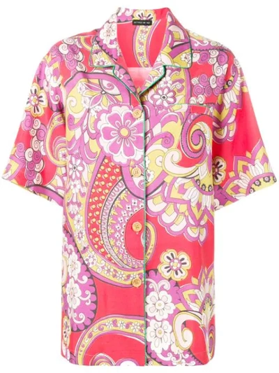 Etro Floral Paisley Print Shirt In Red