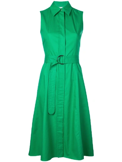 Akris Punto Belted Shirt Dress In Green