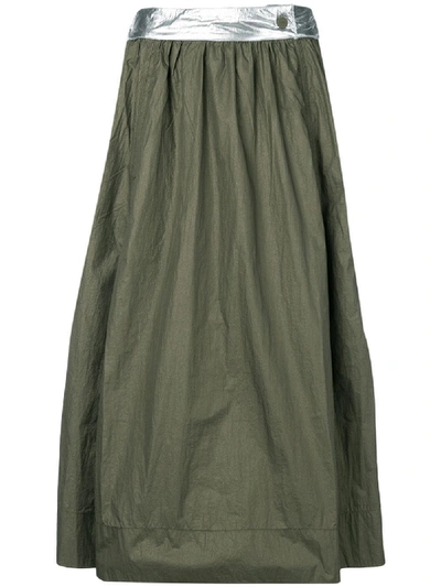 Ganni Metallic Detail Skirt - Green