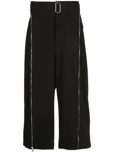 The Viridi-anne Wide-leg Cropped Trousers In Black
