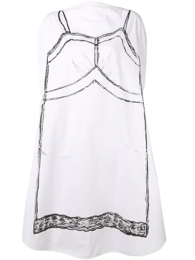 Mm6 Maison Margiela Trace Marked Printed Circle Dress In 100 White
