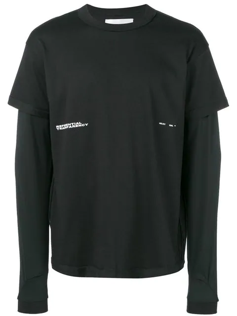 Heliot Emil Logo Print Layered T-shirt In Black | ModeSens